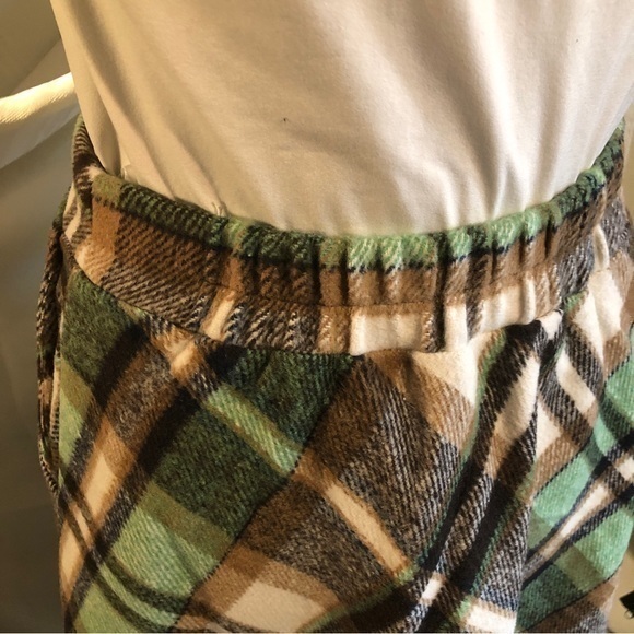 Vintage 70s style plaid lined long wool‎ blend skirt - Picture 3 of 9